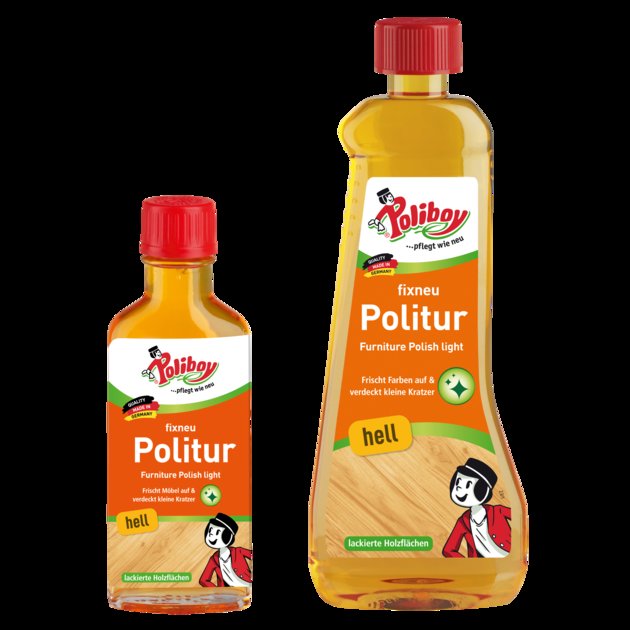POLIBOY Fixneu Politur Dunkel - M&ouml;belpolitur F&uuml;r Dunkle Lackierte H&ouml;lzer - Farbauffrischende Holzpolitur - 1x 100 Ml - Made In Germany